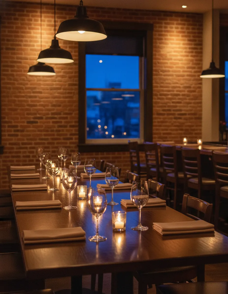 Illustrative image of a candlelit restaurant table set before an evening social